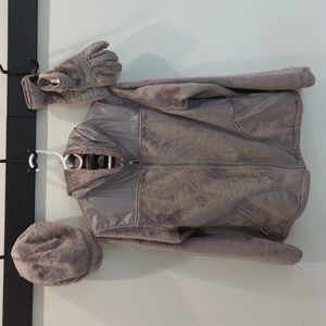North Face Jacket w/ Matching Gloves and Hat